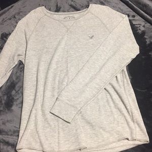 American Eagle L Oatmeal/Grey Long Sleeve Thermal